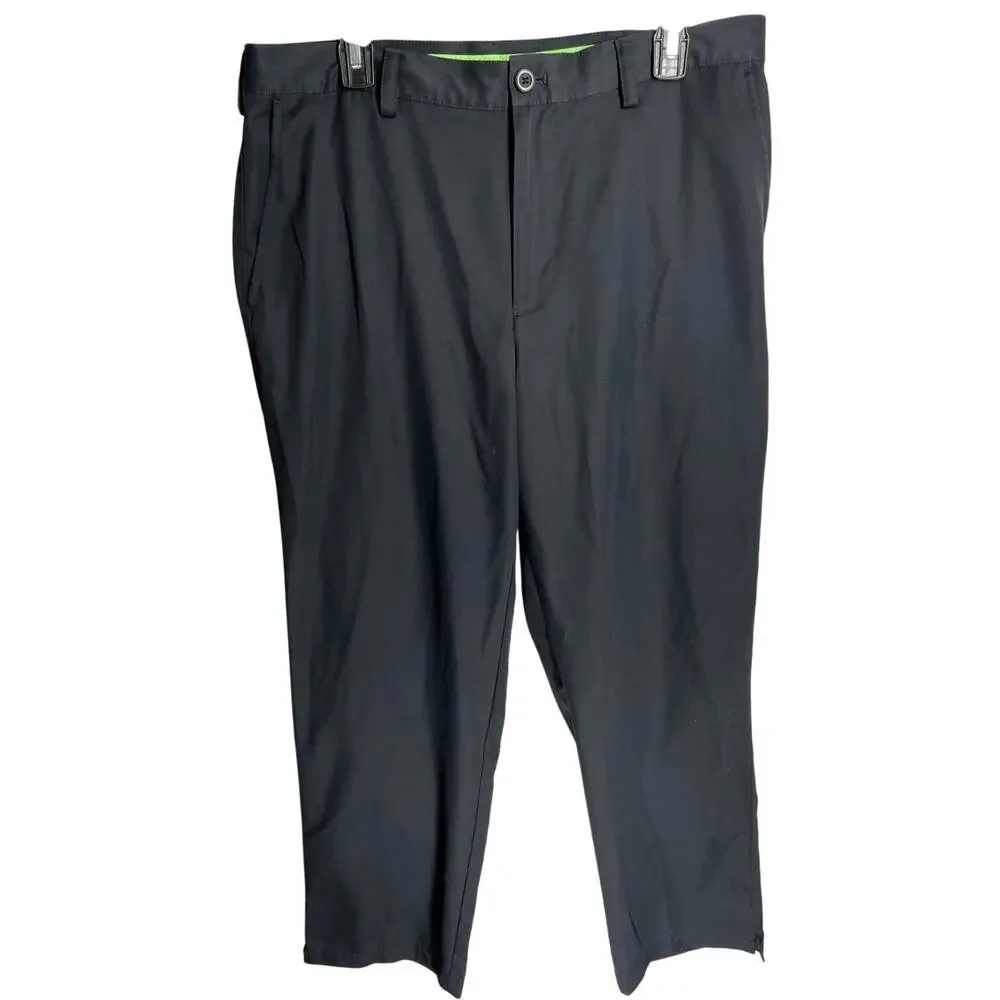 IZOD Golf Performance Pants Men Size 34 Black Mid Rise Athleisure Outdoors